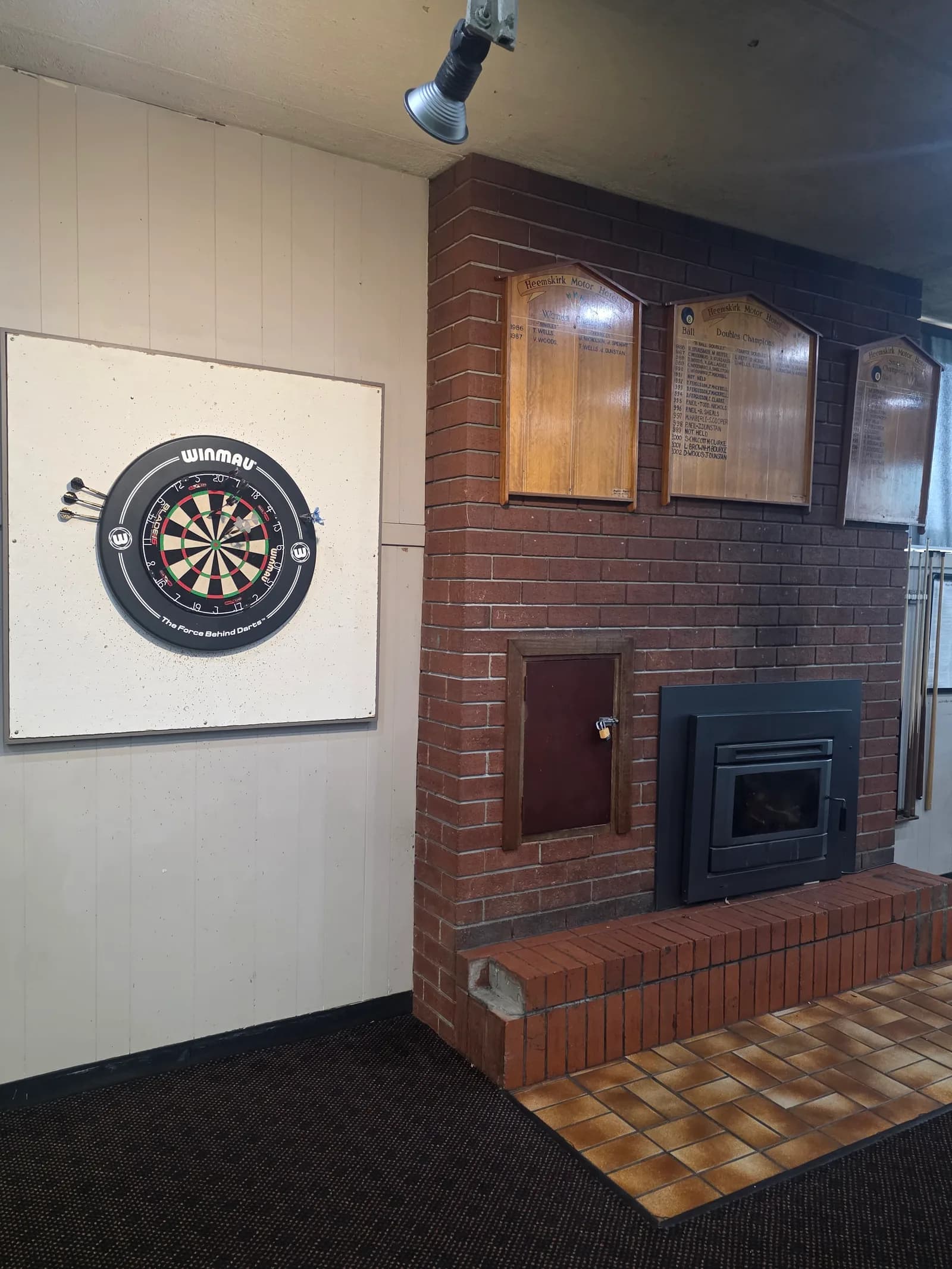 The dart board in the public bar