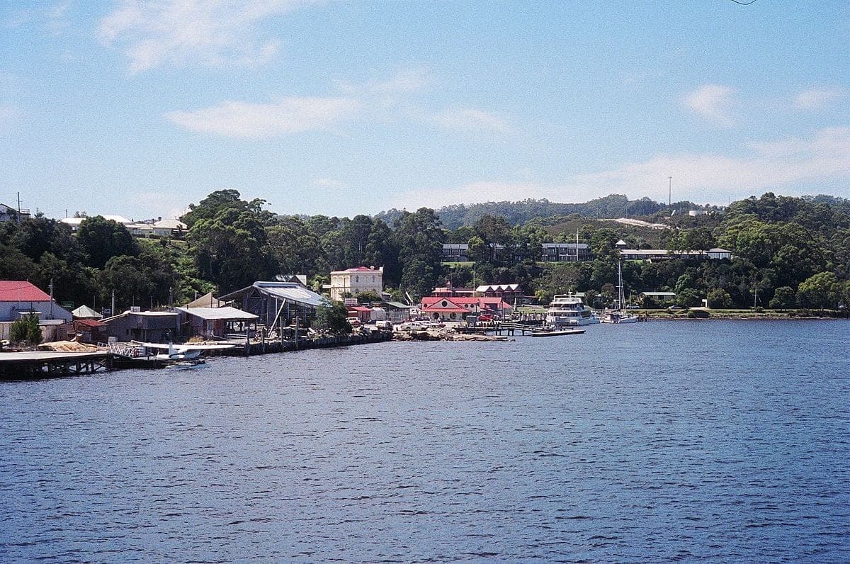The harbour-side village of Strahan on Tasmania's West Coast