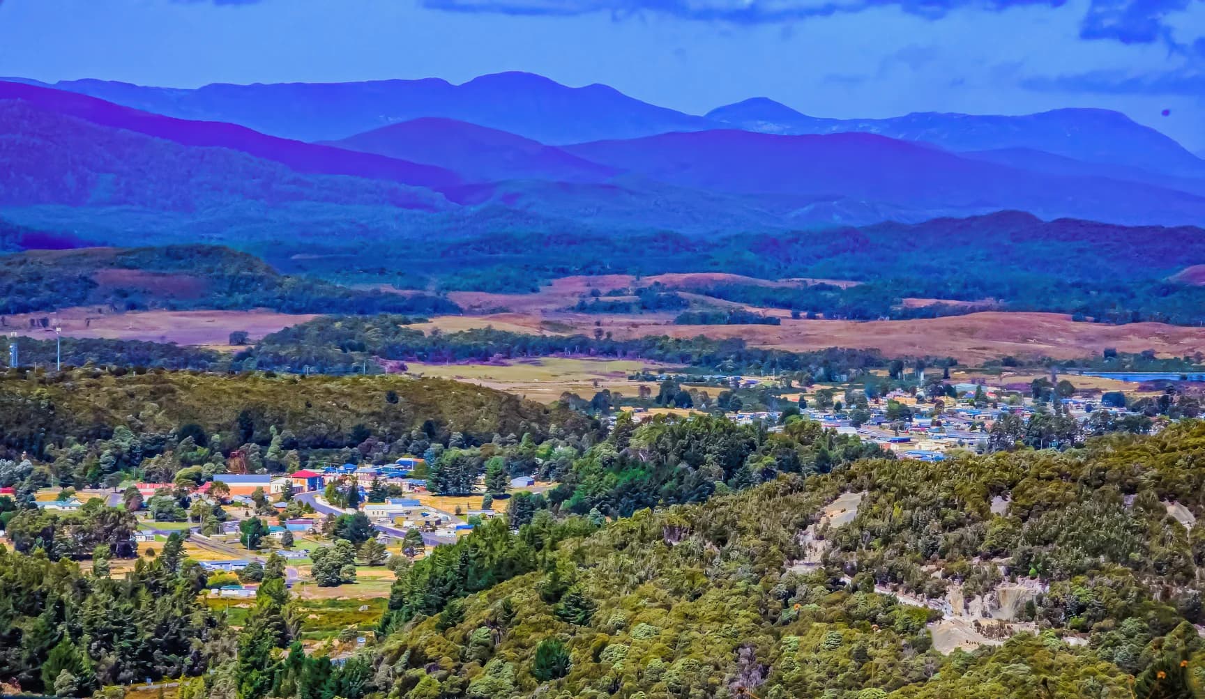 Zeehan and the country around it, seen from Oonah Hill