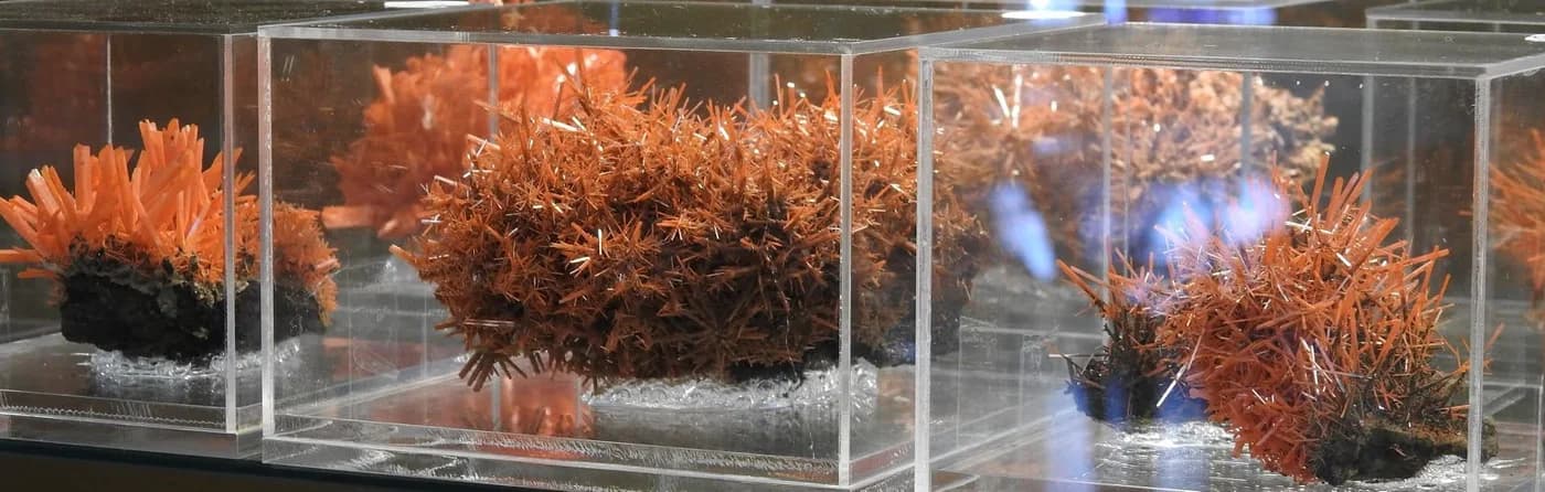 A mineral specimen on display at the Zeehan gem and mineral fair